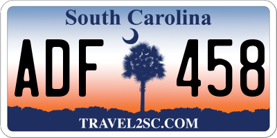 SC license plate ADF458