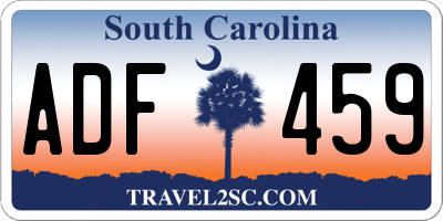 SC license plate ADF459