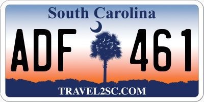 SC license plate ADF461