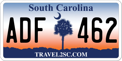 SC license plate ADF462