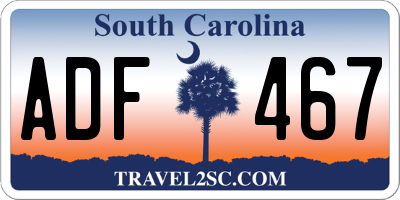 SC license plate ADF467