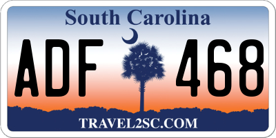 SC license plate ADF468