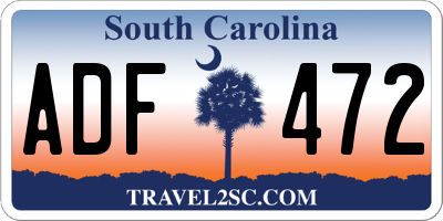 SC license plate ADF472