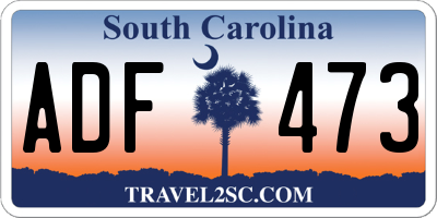 SC license plate ADF473