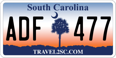 SC license plate ADF477