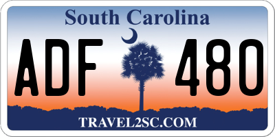 SC license plate ADF480