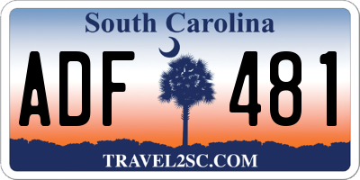 SC license plate ADF481