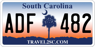 SC license plate ADF482