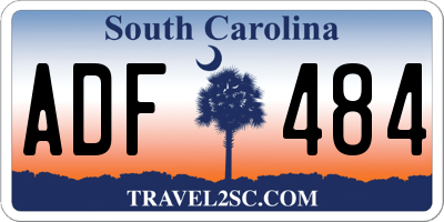 SC license plate ADF484