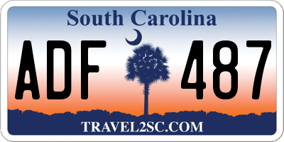 SC license plate ADF487