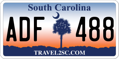 SC license plate ADF488
