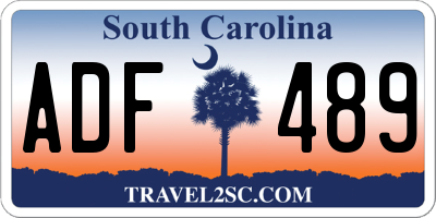 SC license plate ADF489