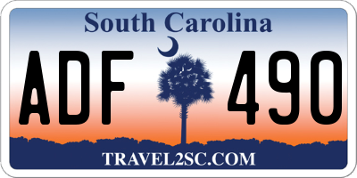 SC license plate ADF490