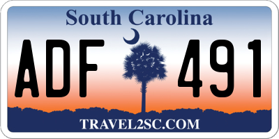 SC license plate ADF491