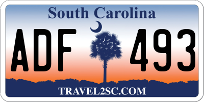 SC license plate ADF493