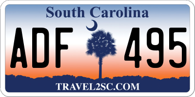 SC license plate ADF495
