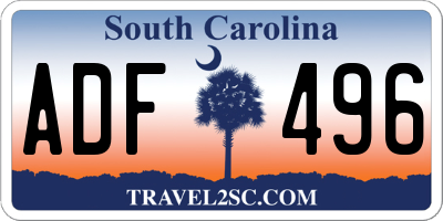 SC license plate ADF496