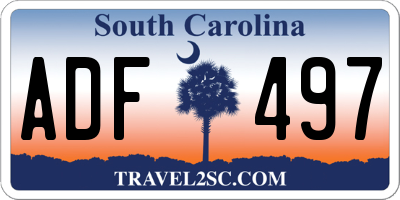 SC license plate ADF497