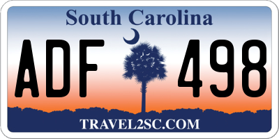 SC license plate ADF498