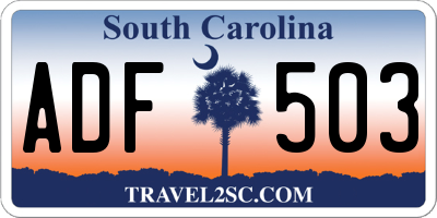 SC license plate ADF503