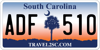 SC license plate ADF510