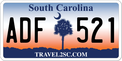 SC license plate ADF521