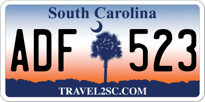 SC license plate ADF523