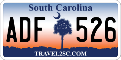 SC license plate ADF526