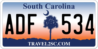 SC license plate ADF534