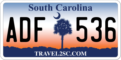 SC license plate ADF536