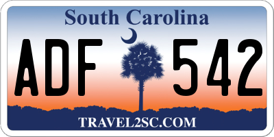 SC license plate ADF542