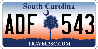 SC license plate ADF543