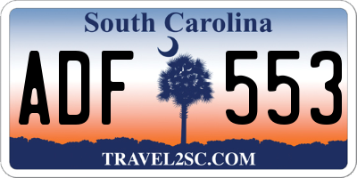 SC license plate ADF553