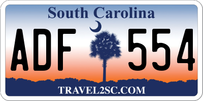 SC license plate ADF554