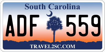 SC license plate ADF559