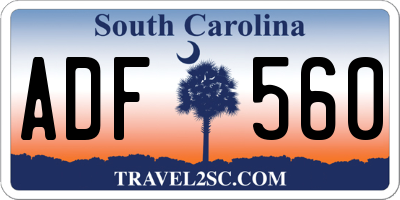 SC license plate ADF560