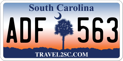 SC license plate ADF563