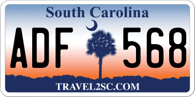SC license plate ADF568