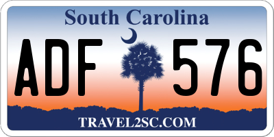 SC license plate ADF576