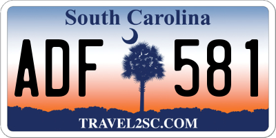 SC license plate ADF581