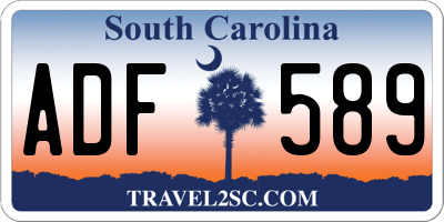 SC license plate ADF589