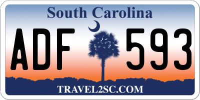SC license plate ADF593