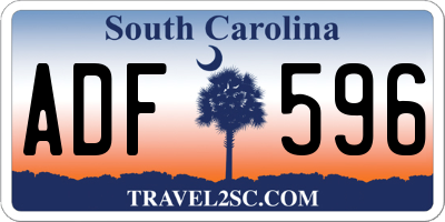 SC license plate ADF596