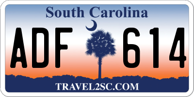 SC license plate ADF614