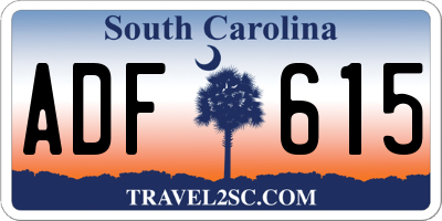 SC license plate ADF615