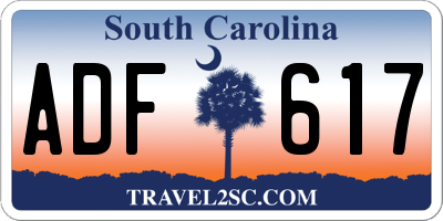 SC license plate ADF617