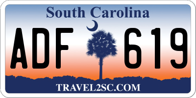 SC license plate ADF619