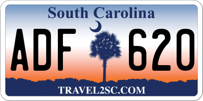 SC license plate ADF620
