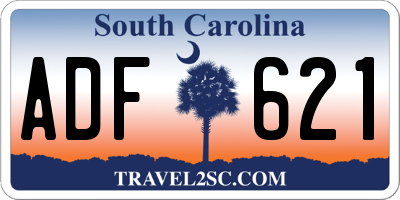 SC license plate ADF621