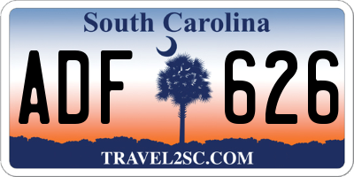SC license plate ADF626
